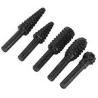 5PCs set Wood Carving File Rasp Woodworking Special Shaped Rotating Embossed Grinding Head