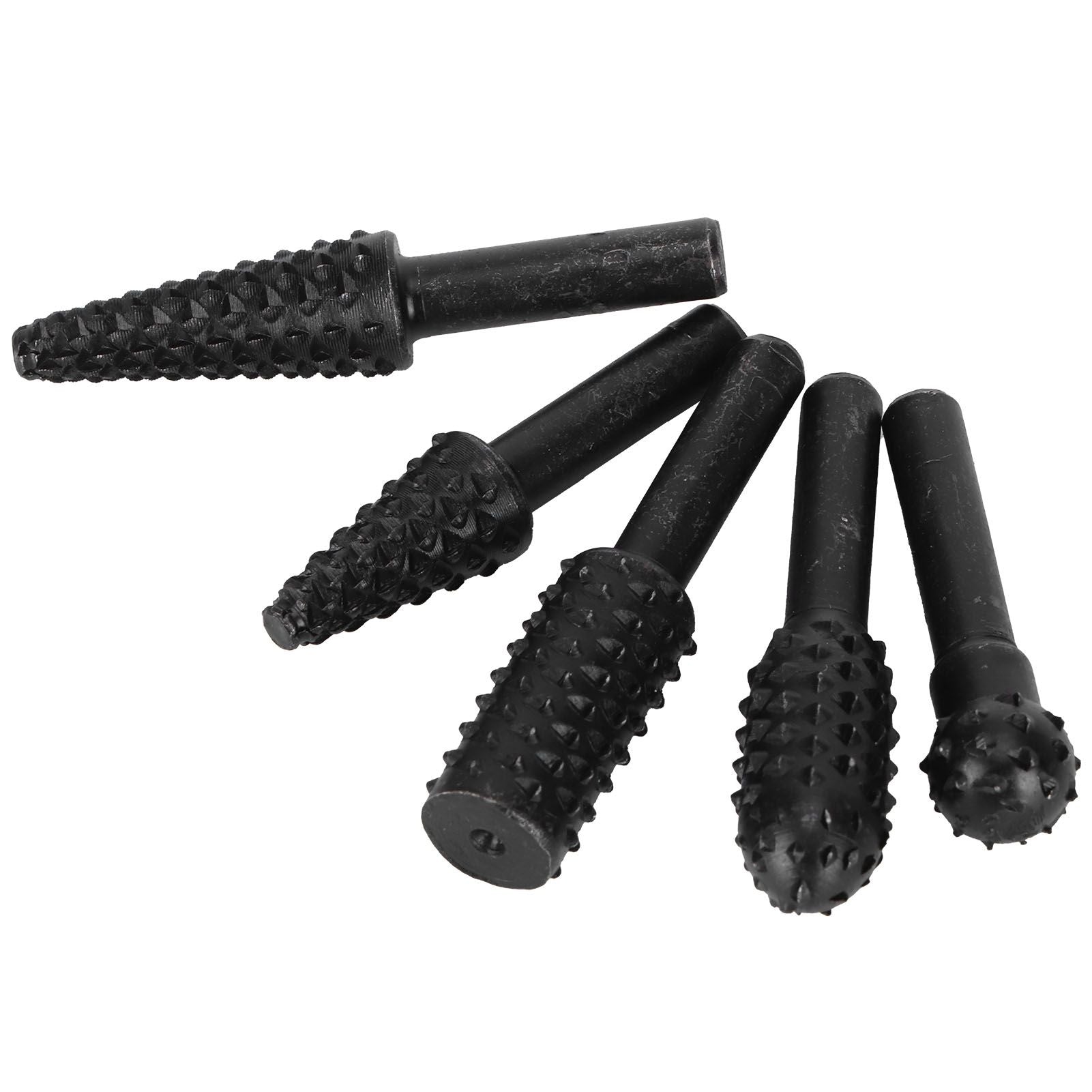 5PCs set Wood Carving File Rasp Woodworking Special Shaped Rotating Embossed Grinding Head