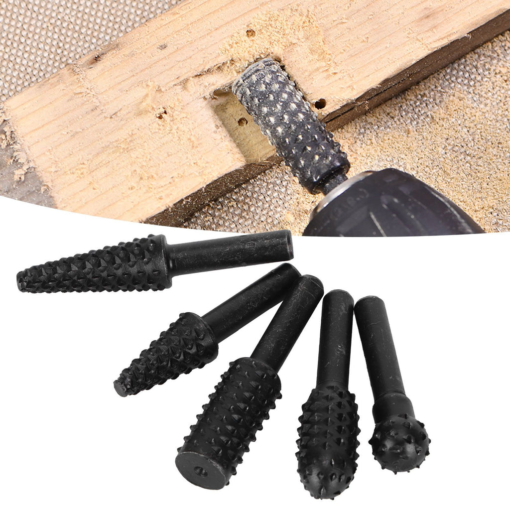 5PCs set Wood Carving File Rasp Woodworking Special Shaped Rotating Embossed Grinding Head