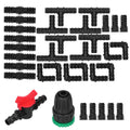 34Pcs/Set Drip Irrigation Kit G1/2 Faucet Adapter Tee Connector Spray Watering Supplies