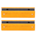 2PCS Rectangle Reflective Sign Road Stud Marker for Highway Traffic Warning Facilities(YellowYellow )