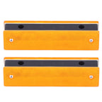 2PCS Rectangle Reflective Sign Road Stud Marker for Highway Traffic Warning Facilities(YellowYellow )