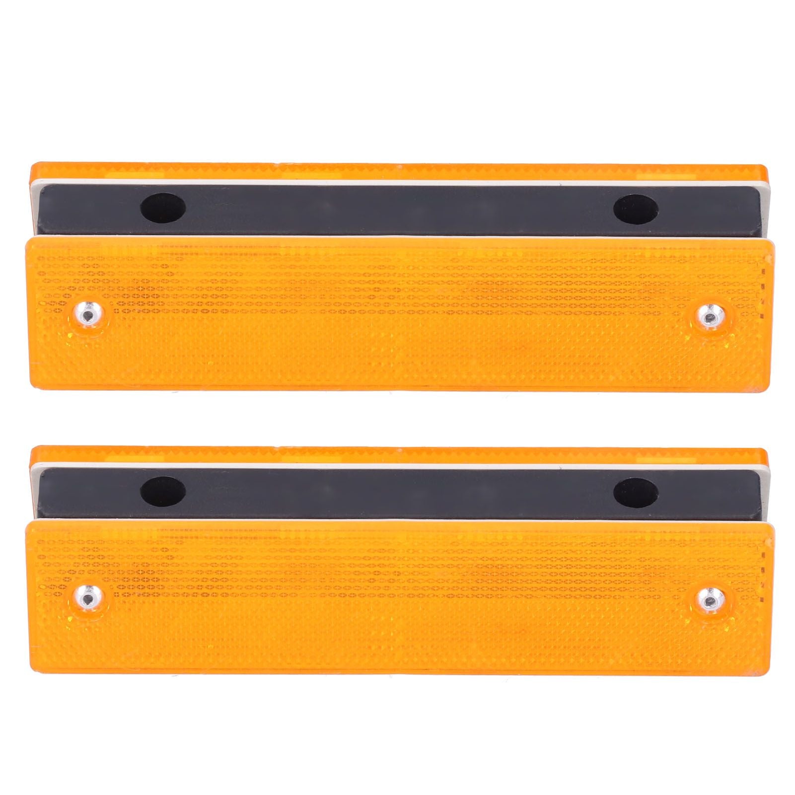 2PCS Rectangle Reflective Sign Road Stud Marker for Highway Traffic Warning Facilities(YellowYellow )