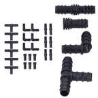 24Pcs/Set Drip Irrigation Fitting Kit 1/2 Tubing Barbed Connectors for Garden Greenhouse