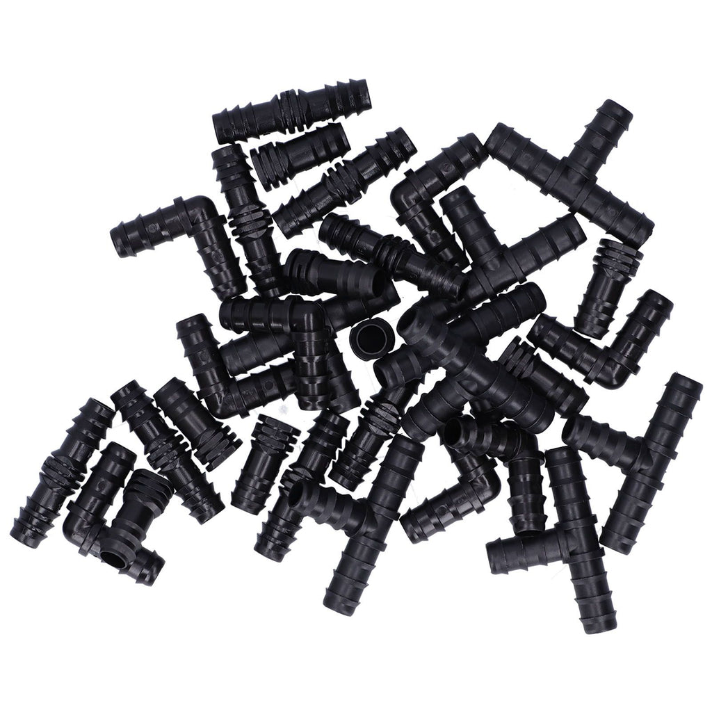 32Pcs/Set Drip Irrigation Tees Connectors Kit 1/2 Tubing Set Garden Greenhouse Sprinkler System