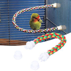 Bird Parrots Stand Colorful U Shape Cotton Rope Standing Climbing Bar Chewing Toy