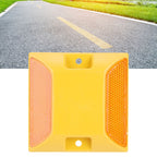 6PCS Double Yellow Plastic Road Reflectors Street Pavement Driveway Stud Markers