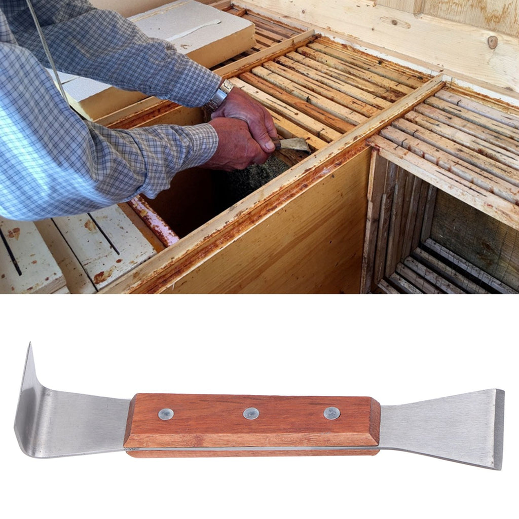 Beekeeper Scraper Tool Frame Lifter Stainless Steel Uncapping Knife with Wood Handle