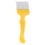 21 Tines Honey Cutter Non Slip Stainless Steel Beekeeping Honey Uncapping Fork Yellow