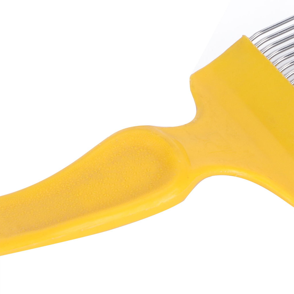 21 Tines Honey Cutter Non Slip Stainless Steel Beekeeping Honey Uncapping Fork Yellow