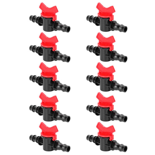 10PCS 1/2 Hose Irrigation Fittings Barbed in Line Valve Garden Irrigation Connector
