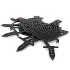 5Pcs Chicken Stakes Set Acrylic Animal Shape Statues Decoration for Garden Yard Black