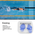 Reusable Ear Plugs Waterproof Silicone Earplugs Noise Reduction for Swimming Sleeping(Blue Box )