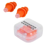 Reusable Ear Plugs Waterproof Silicone Earplugs Noise Reduction for Swimming Sleeping(Orange Box )