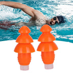 Reusable Ear Plugs Waterproof Silicone Earplugs Noise Reduction for Swimming Sleeping(Orange Box )
