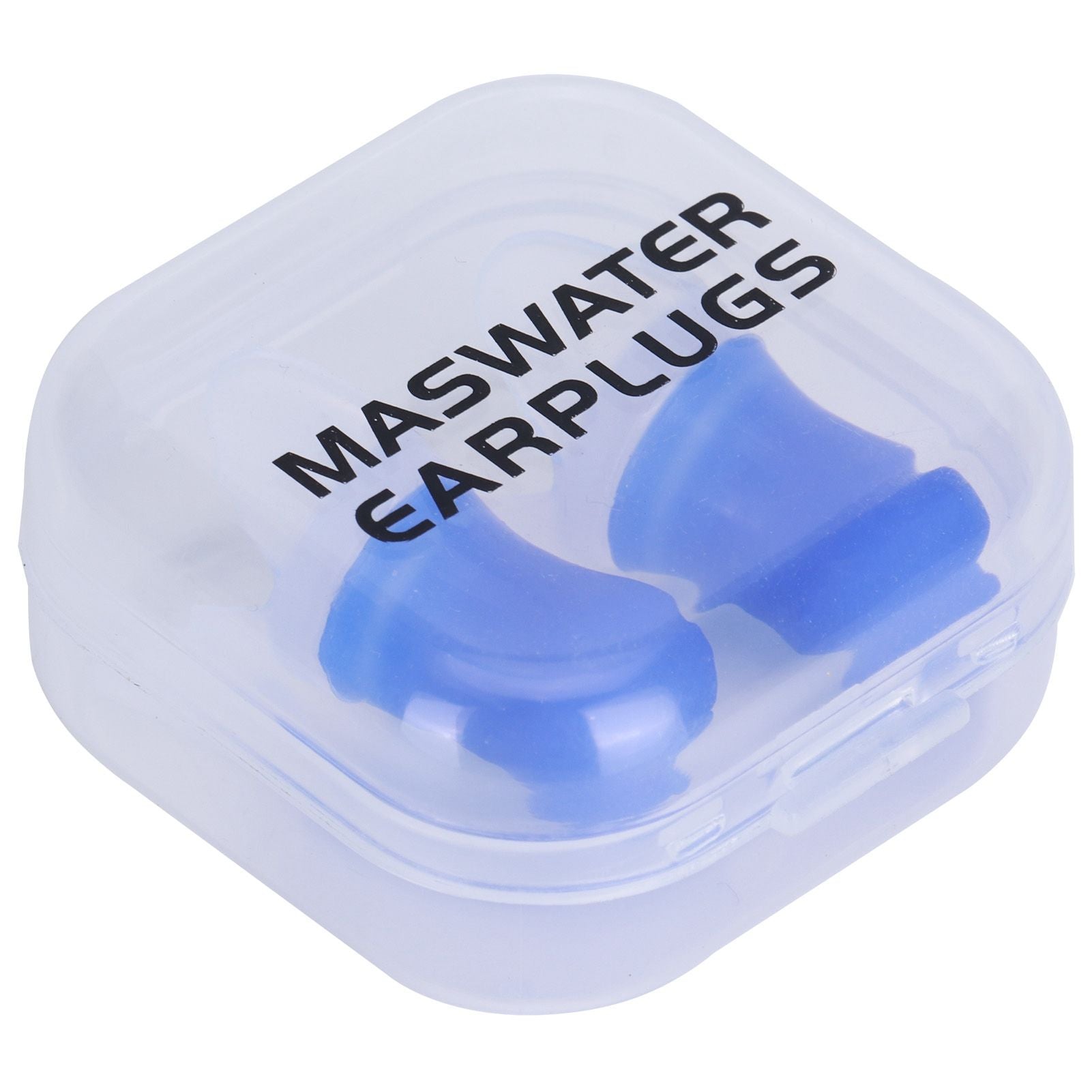 2Pcs Ear Plugs Waterproof Noise Reduction Silicone Protective Earplug for Swimming Flying(Blue L+Box )