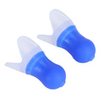 2Pcs Ear Plugs Waterproof Noise Reduction Silicone Protective Earplug for Swimming Flying(Blue L+Box )