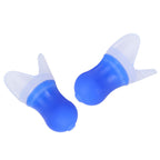 2Pcs Ear Plugs Waterproof Noise Reduction Silicone Protective Earplug for Swimming Flying(Blue L+Box )