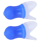 2Pcs Ear Plugs Waterproof Noise Reduction Silicone Protective Earplug for Swimming Flying(Blue L+Box )