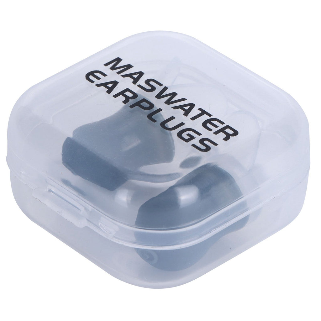 2Pcs Ear Plugs Waterproof Noise Reduction Silicone Protective Earplug for Swimming Flying(Gray L+Box )