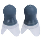 2Pcs Ear Plugs Waterproof Noise Reduction Silicone Protective Earplug for Swimming Flying(Gray L+Box )