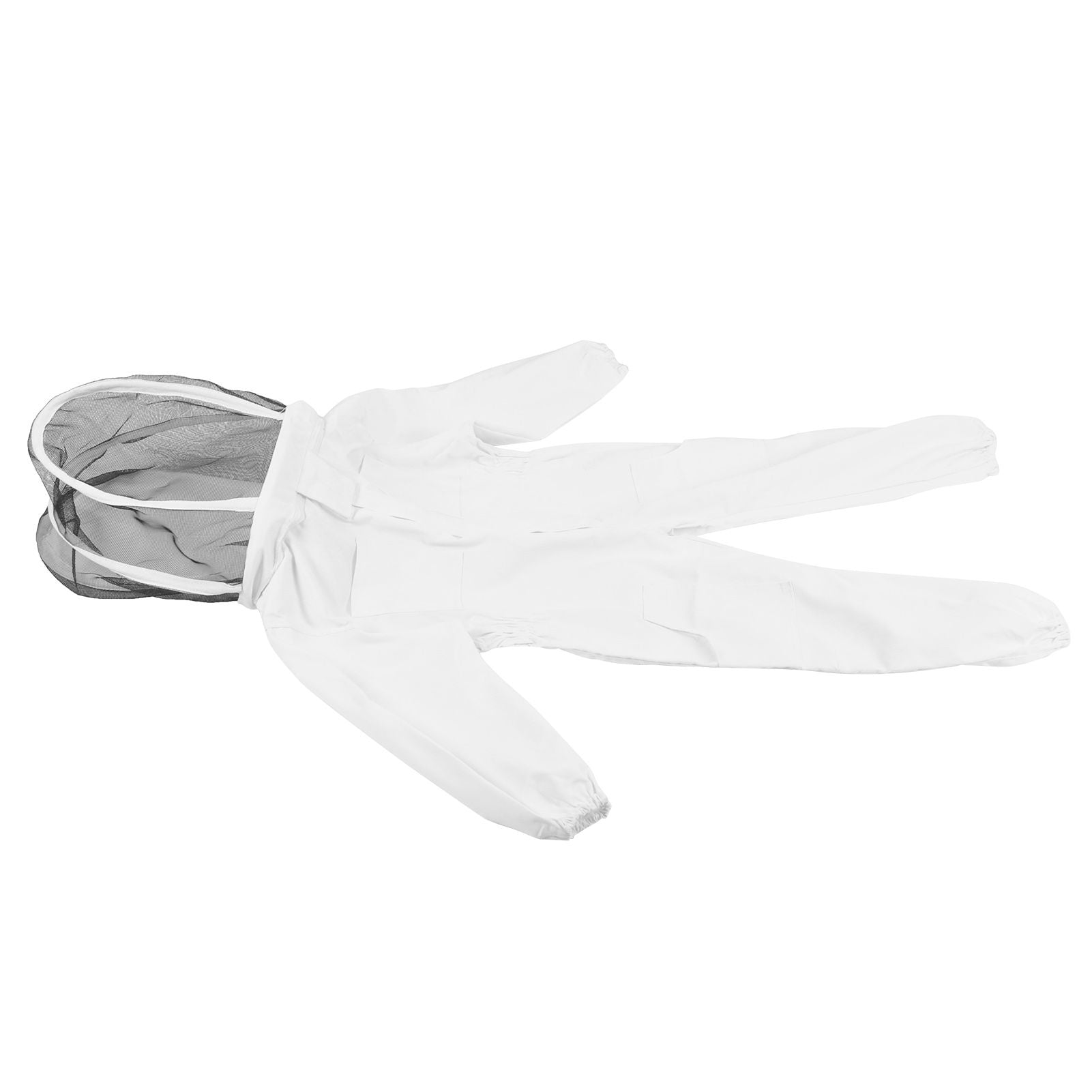 One Piece Beekeeping Suit with Veil Hood Children kids Beekeeping Protective Clothes(White M)