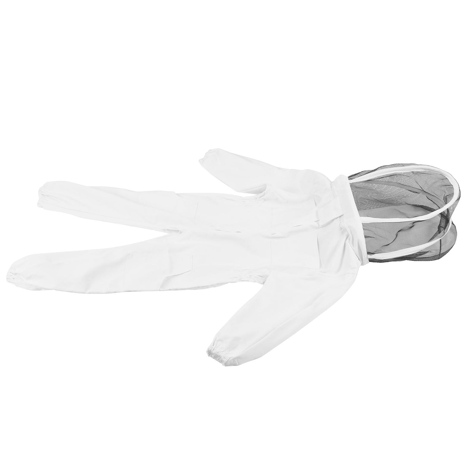 One Piece Beekeeping Suit with Veil Hood Children kids Beekeeping Protective Clothes(White M)
