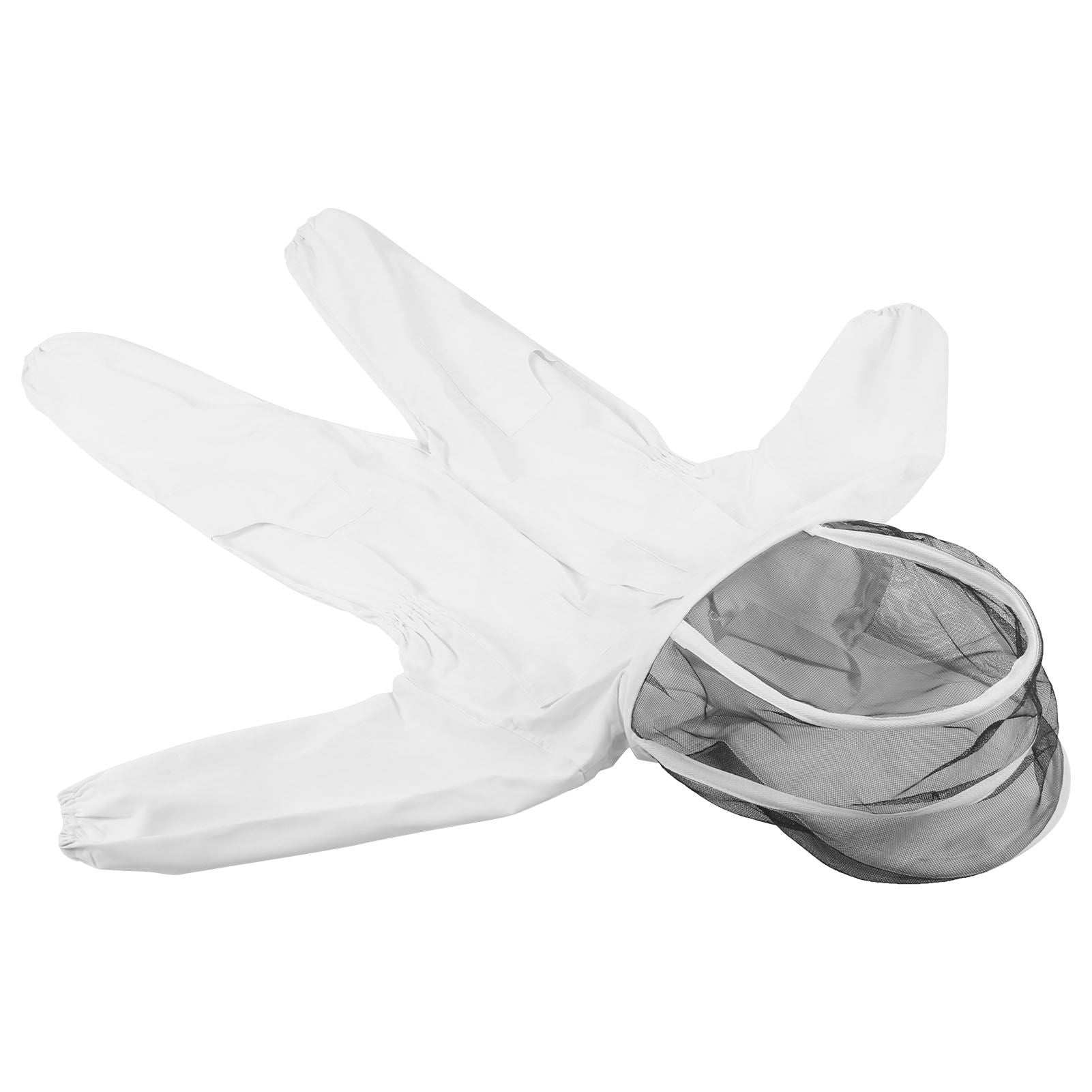 One Piece Beekeeping Suit with Veil Hood Children kids Beekeeping Protective Clothes(White M)