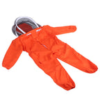 One Piece Beekeeping Suit with Veil Hood Children kids Beekeeping Protective Clothes(Orange L)