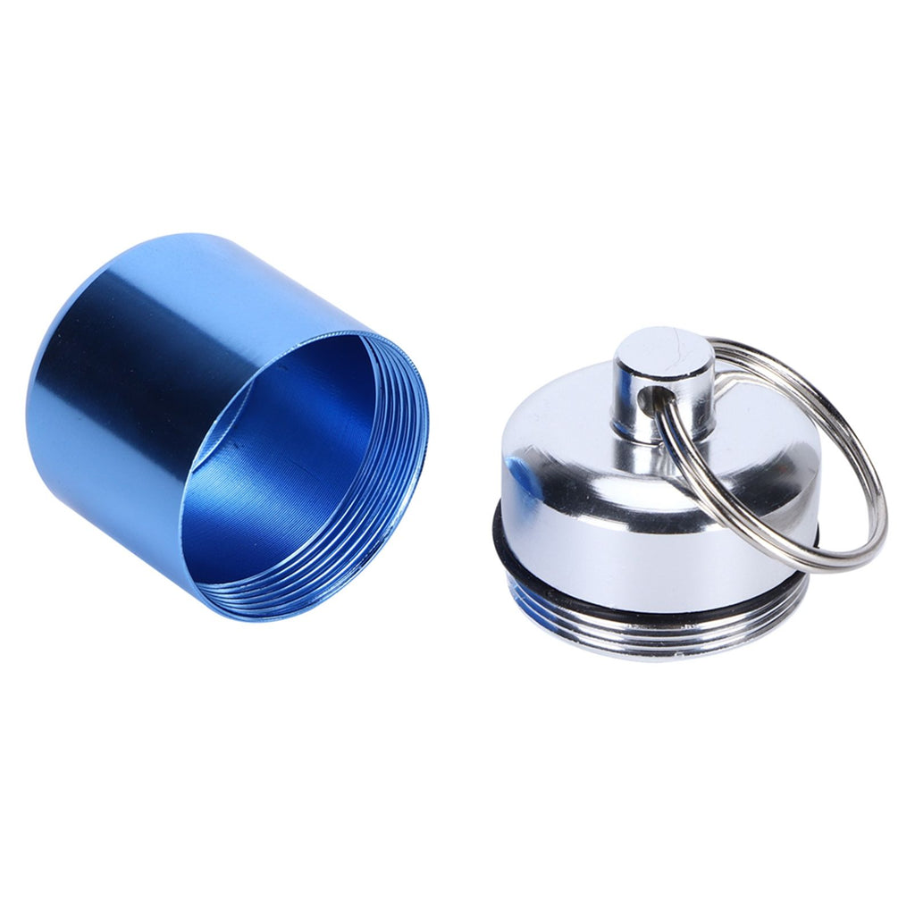 Waterproof Medicine Box Aluminium Alloy Mini Pills Case Holder for Swimming Pool SaunaLight Blue
