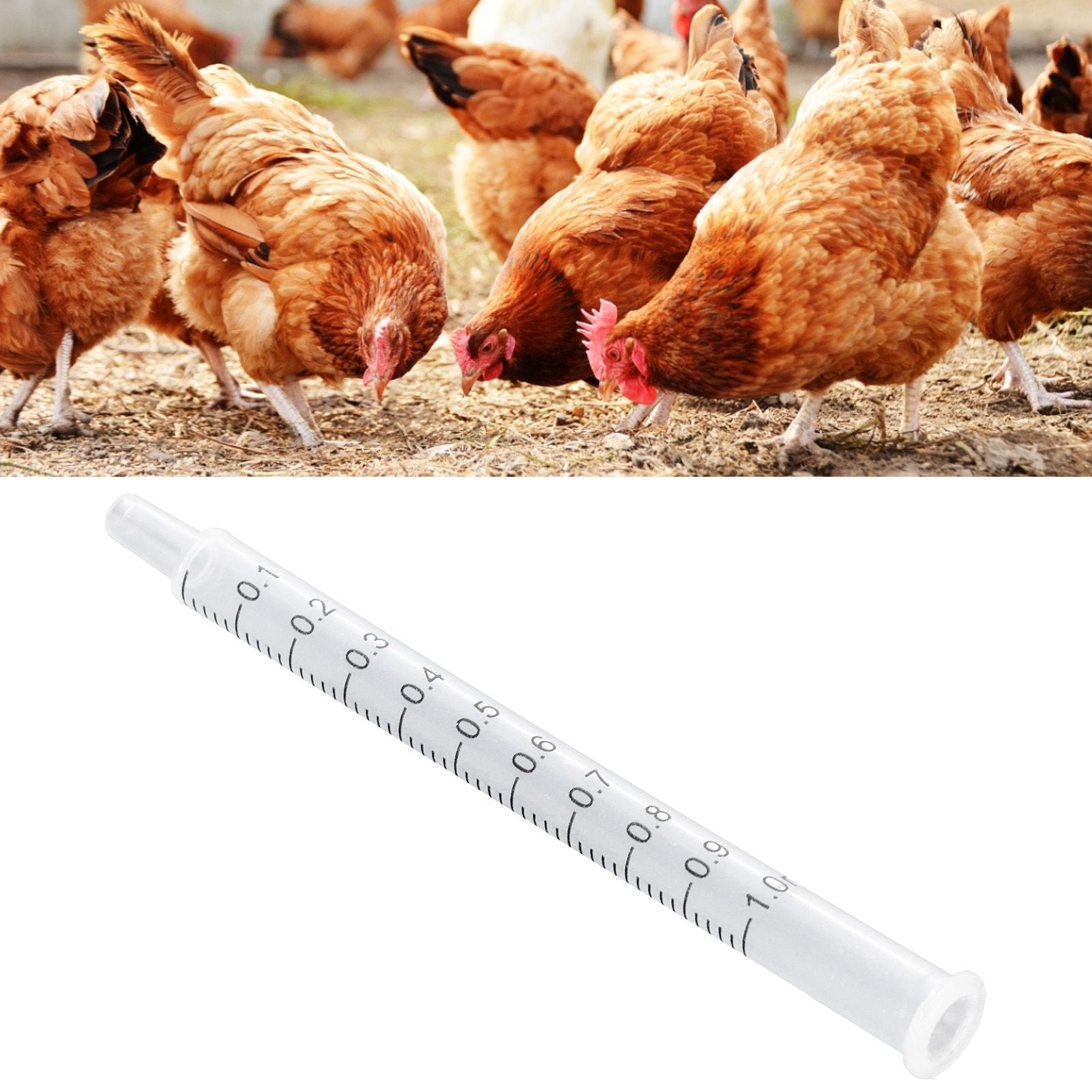 40Pcs Chicken Artificial Insemination Tool Injection Syringe Tube Poultry Farming Accessory