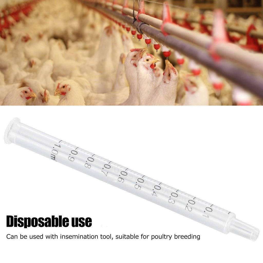 40Pcs Chicken Artificial Insemination Tool Injection Syringe Tube Poultry Farming Accessory