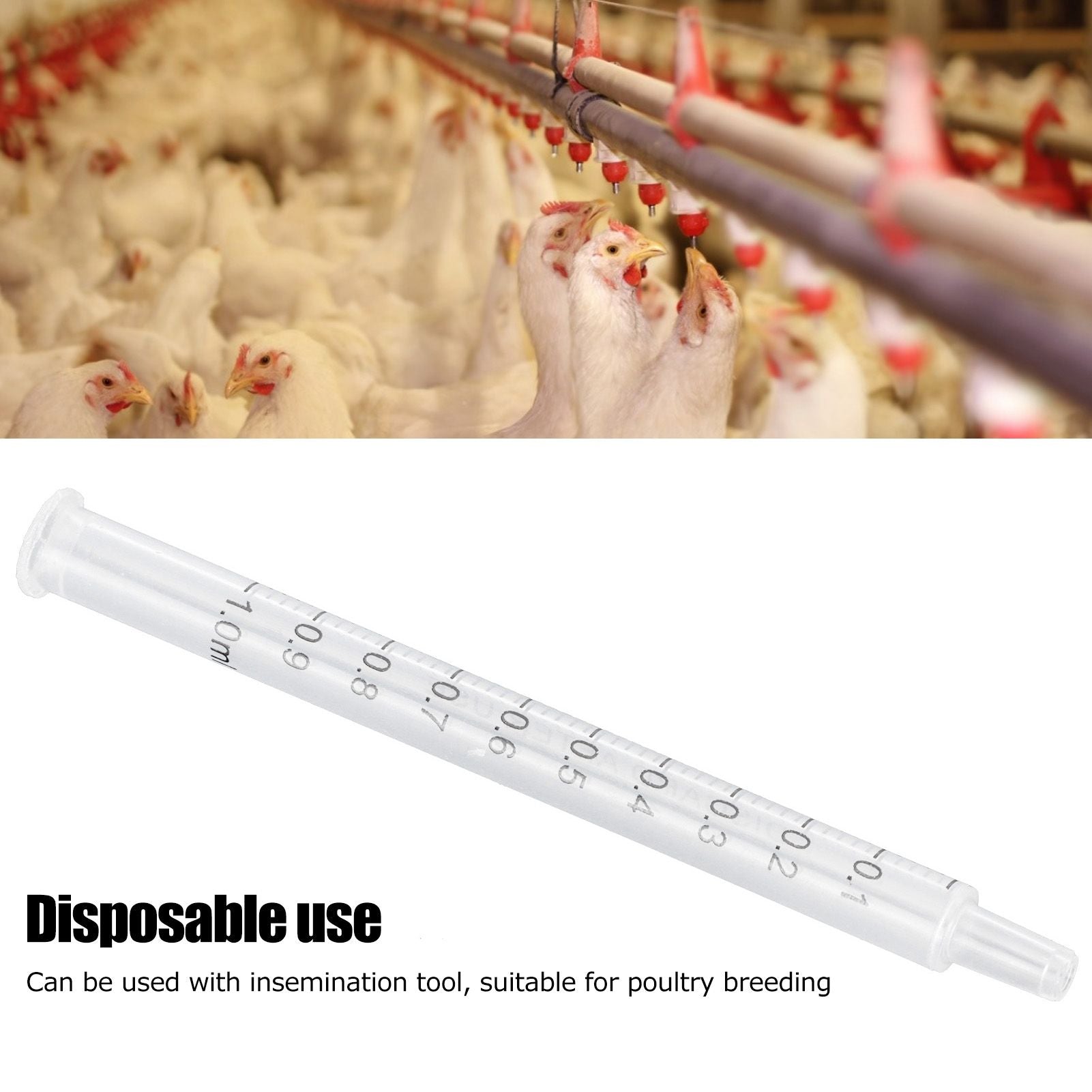 40Pcs Chicken Artificial Insemination Tool Injection Syringe Tube Poultry Farming Accessory