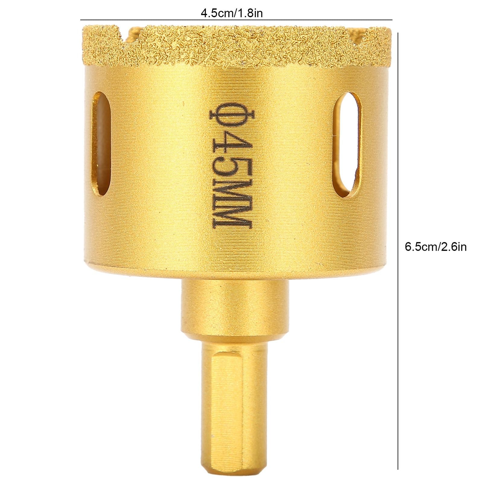 45mm Brazed Diamond Drill Bit Marble Glass Ceramic Tile Hole Saw for Hand Electric Drill