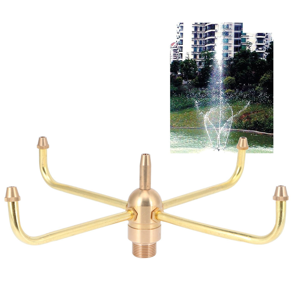 G1/2 Female Thread G3/4 Male Thread 4 Arm Rotate Water Fountain Nozzle Spray Head Sprinkler for Garden Pond