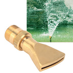 Brass Narrow Fan Jet Water Fountain Nozzle Spray Head Adjustable Pond Sprinkler(G1/2 Female Thread G3/4 Male Thread )