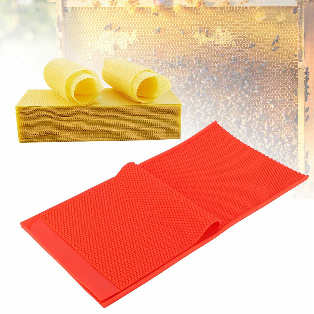 2Pcs 5.4mm Beeswax Sheet DIY Rubber Comb Foundation Press Mold Beekeeping Accessory Red