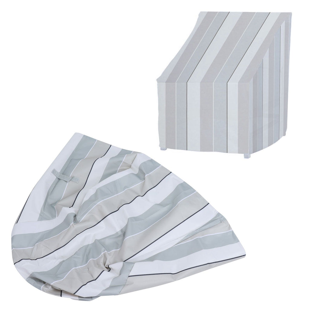 Water Resistant Chair Cover Indoor Outdoor Garden Patio Furniture Dust Cover ProtectorStripe 68.5x76x51x106.5cm