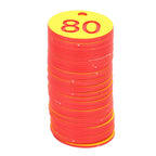 50Pcs Beehive Tag ABS Round Numbered Sign Labels with Hole Livestock Accessory Red Yellow