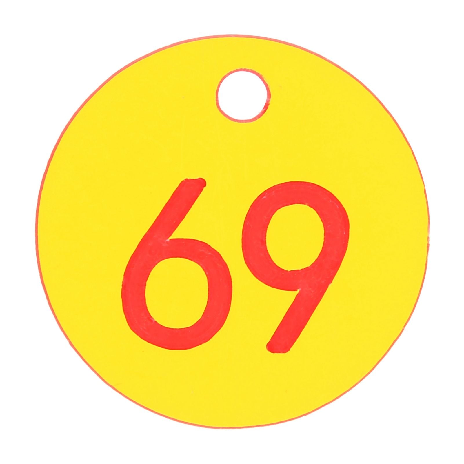 50Pcs Beehive Tag ABS Round Numbered Sign Labels with Hole Livestock Accessory Red Yellow