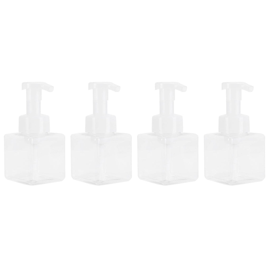 4PCS 250ml Clear Plastic Pump Bottles Foaming Soap Dispenser Refillable Foam Bottle Travel Use