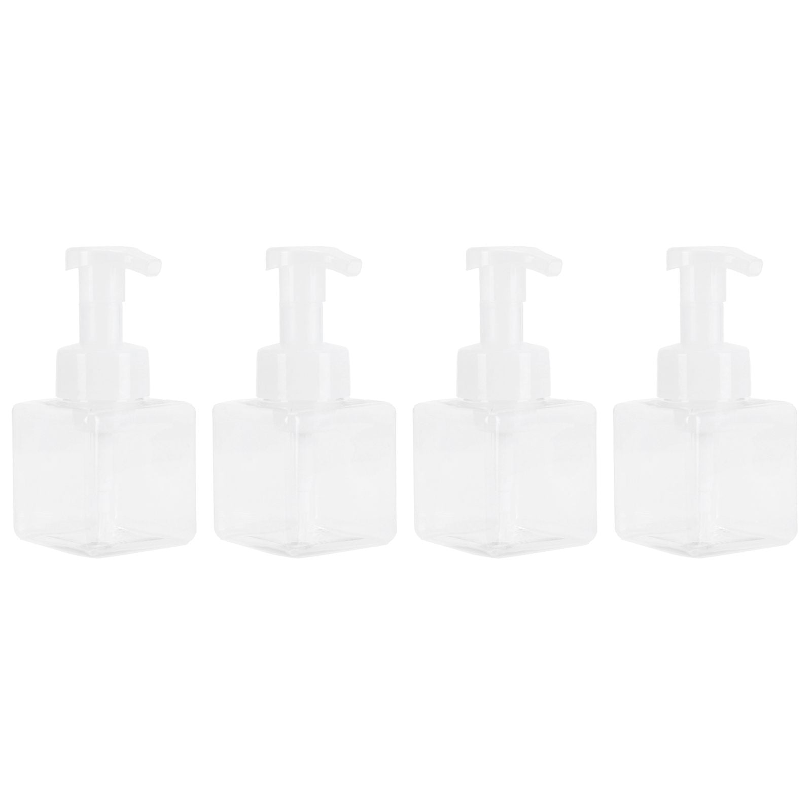 4PCS 250ml Clear Plastic Pump Bottles Foaming Soap Dispenser Refillable Foam Bottle Travel Use