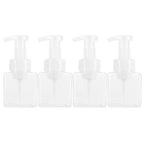 4PCS 250ml Clear Plastic Pump Bottles Foaming Soap Dispenser Refillable Foam Bottle Travel Use
