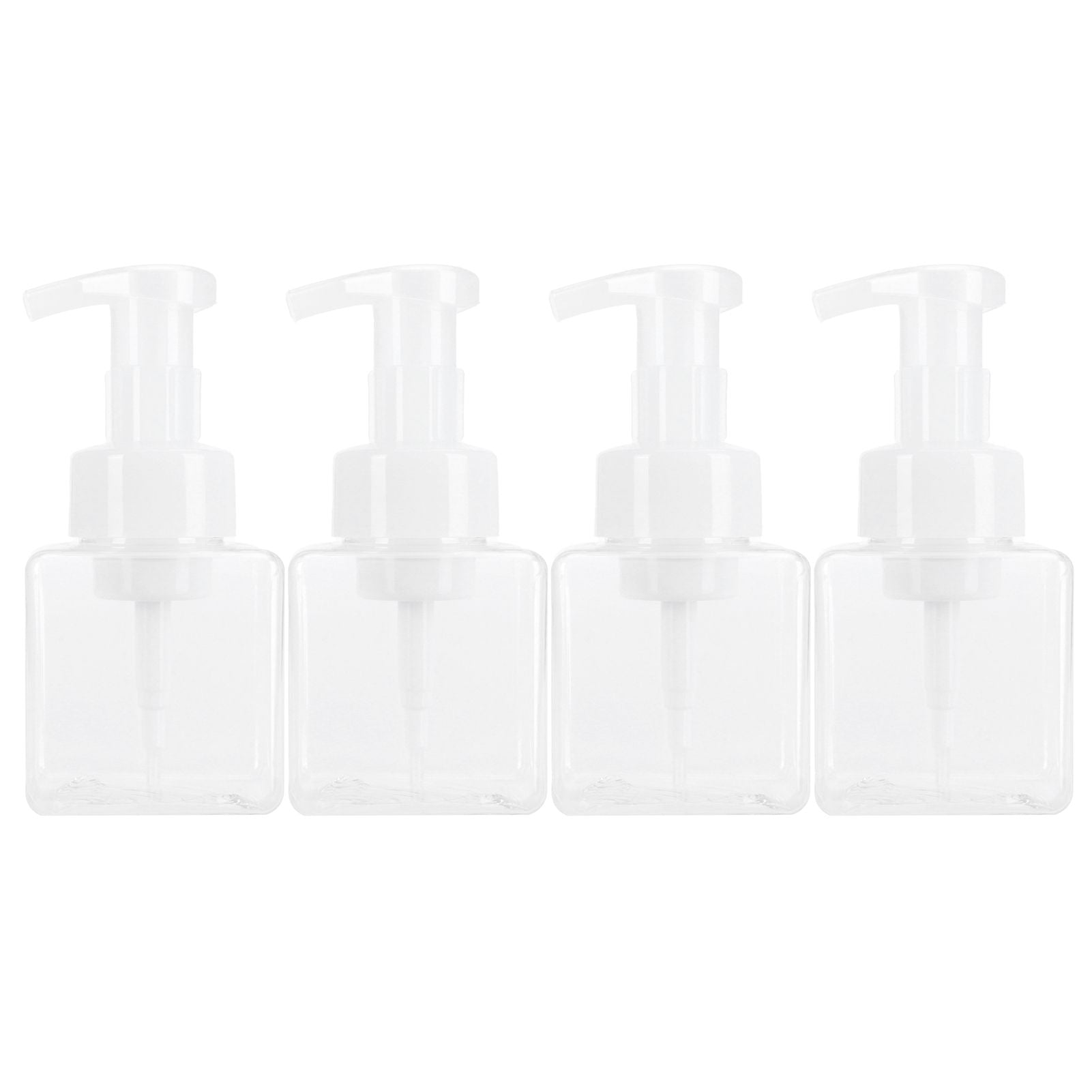 4PCS 250ml Clear Plastic Pump Bottles Foaming Soap Dispenser Refillable Foam Bottle Travel Use