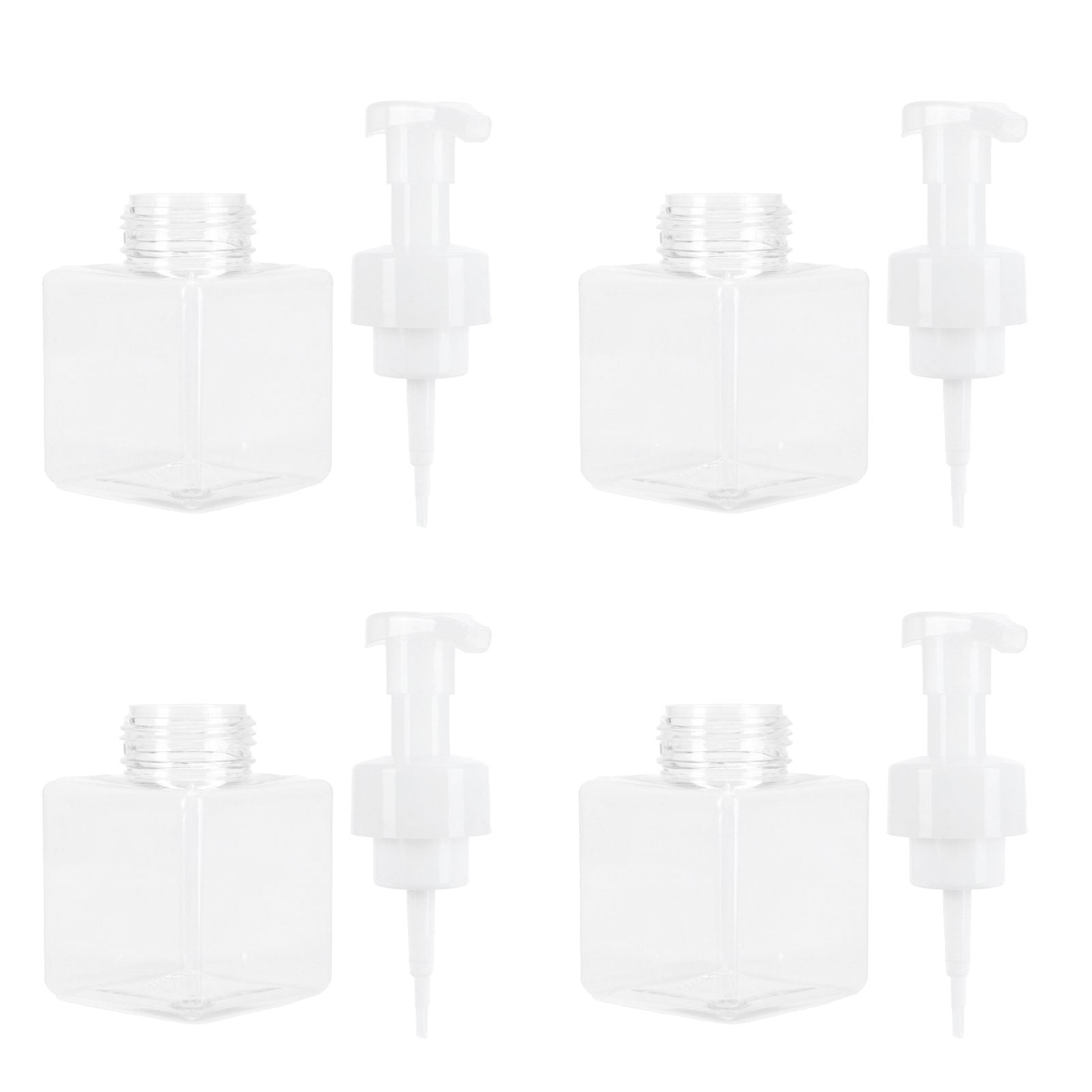 4PCS 250ml Clear Plastic Pump Bottles Foaming Soap Dispenser Refillable Foam Bottle Travel Use