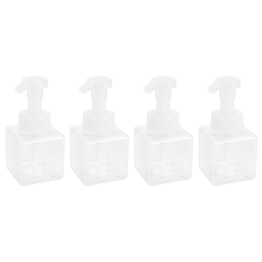 4PCS 250ml Clear Plastic Pump Bottles Foaming Soap Dispenser Refillable Foam Bottle Travel Use