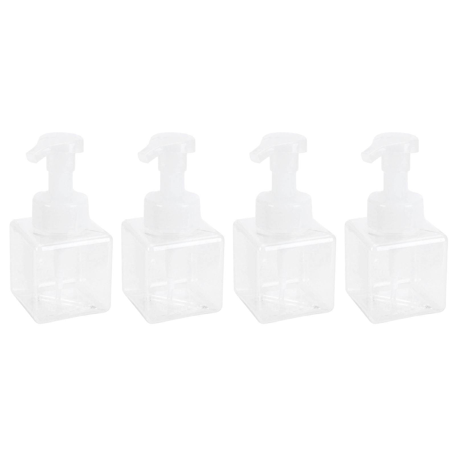 4PCS 250ml Clear Plastic Pump Bottles Foaming Soap Dispenser Refillable Foam Bottle Travel Use