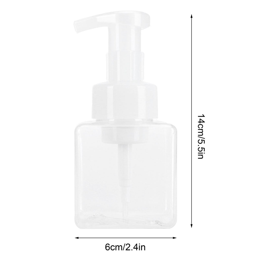 4PCS 250ml Clear Plastic Pump Bottles Foaming Soap Dispenser Refillable Foam Bottle Travel Use