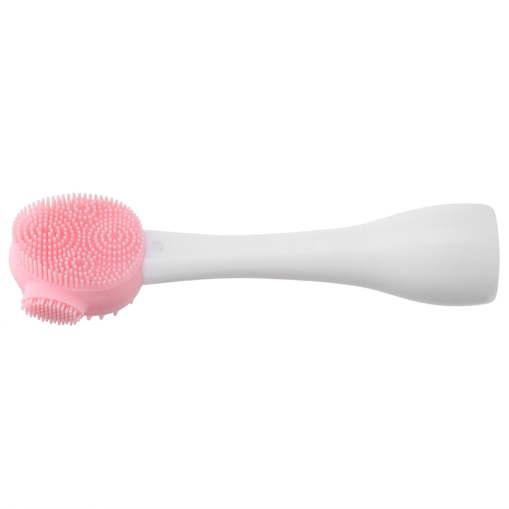 Handheld Silicone Face Cleaning Brush Mask DIY Mixing Stick Makeup Cleansing BrushPink and White Single Head