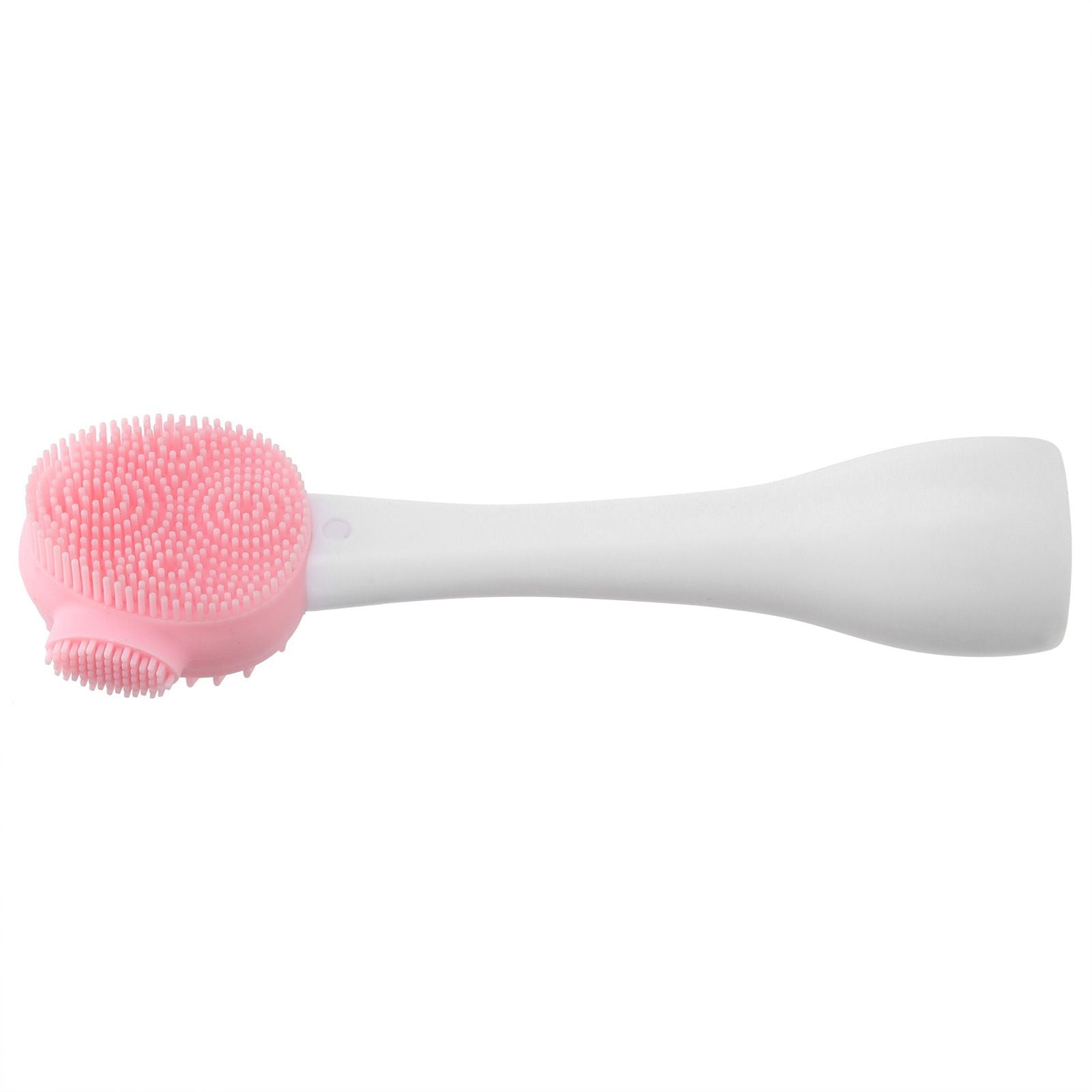 Handheld Silicone Face Cleaning Brush Mask DIY Mixing Stick Makeup Cleansing BrushPink and White Single Head